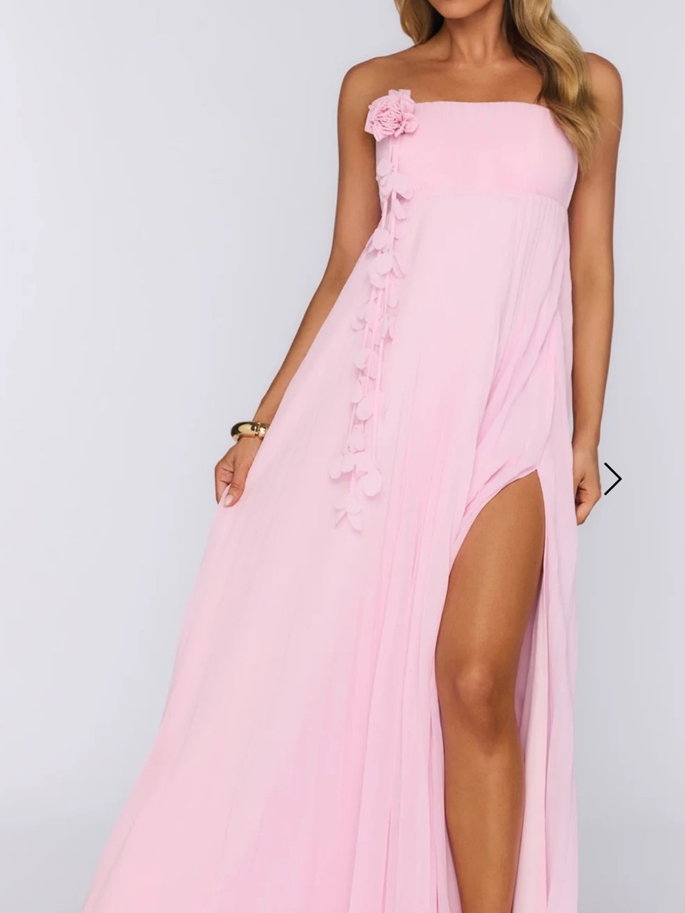 Hello Molly DREAMCATCHER EDIT STRAPLESS PLEATED MAXI DRESS PINK